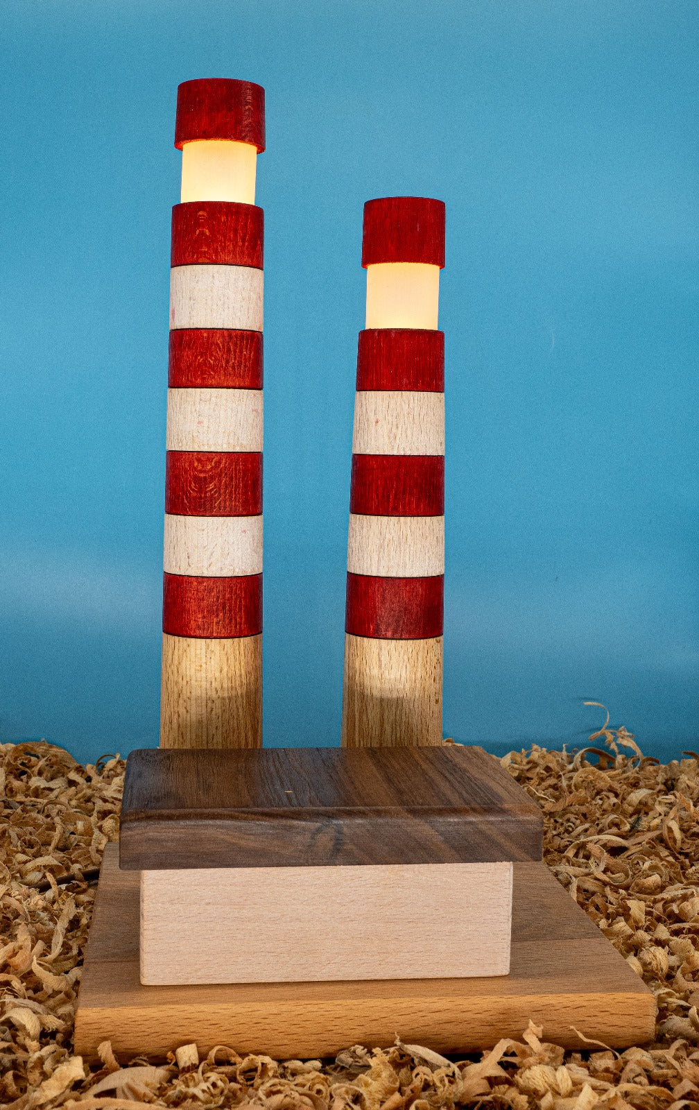 Poolbeg Towers wooden sculpture
