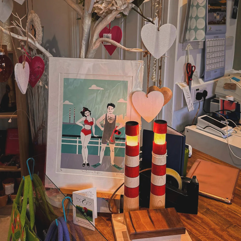 Poolbeg Towers – Handcrafted Wooden Lamp